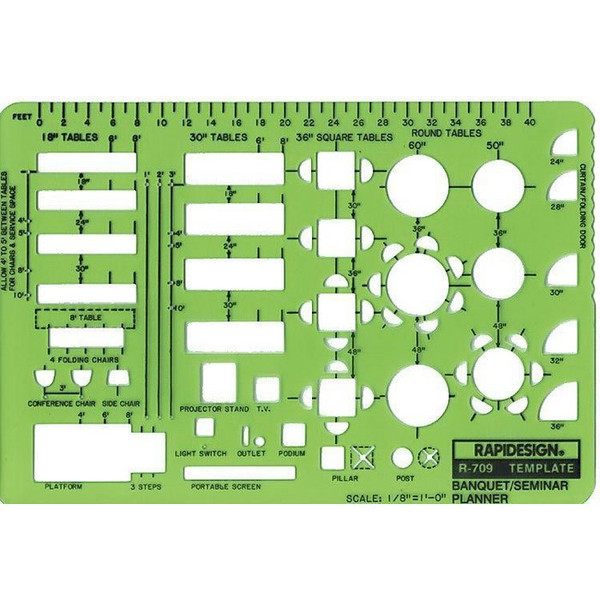 1/4" Scale Banquet/Conference Planner Template
