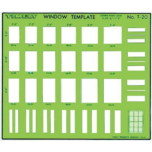 1/4" Scale Double-Hung Sash Window Template
