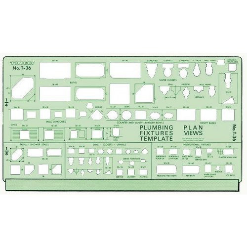 1/4" and 1/8" Scale Plumbing - Plan Views Template