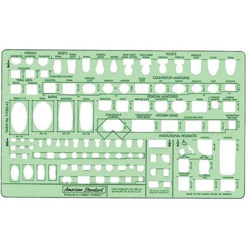 1/4" and 1/8" Plumbing Plan Views Template
