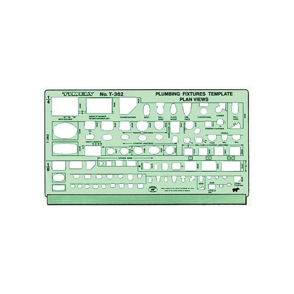 1/8" and 1/4" Scale Plumbing Fixtures Template