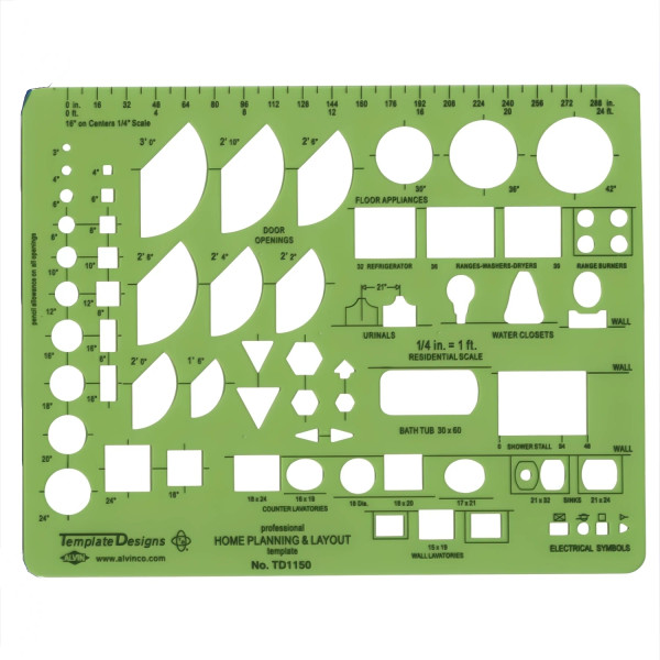 1/4" Scale House Planning and Layout Template