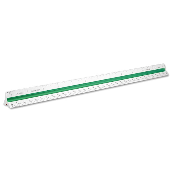 12" Architectural Aluminum Color-Coded Triangular Scale