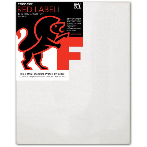 Artist Series Red Label 12 oz. Primed Cotton Stretched Canvas - Standard Profile