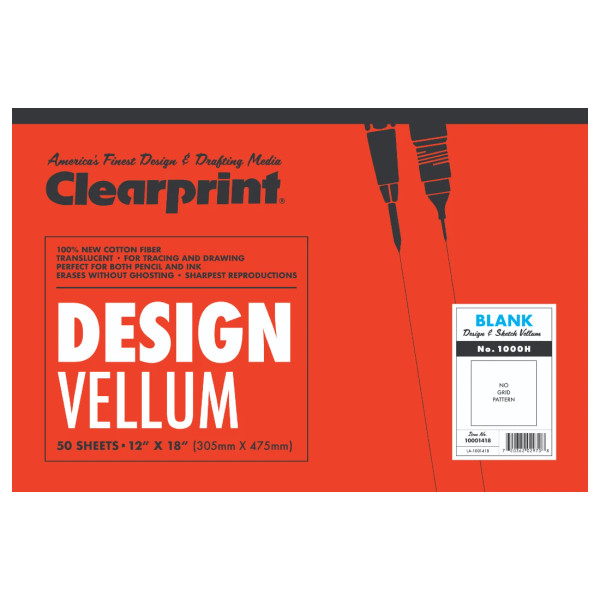 12 x 18 Vellum Pad 1000HP - 50 Sheet (NO Grid)