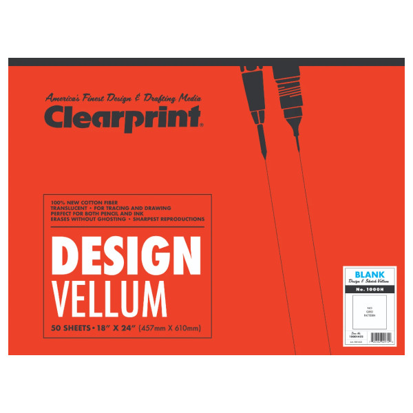 18 x 24 Vellum Pad 1000HP - 50 Sheet (NO Grid)