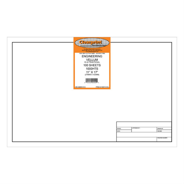 11 x 17 Vellum 1000HTS - 100 Sheet