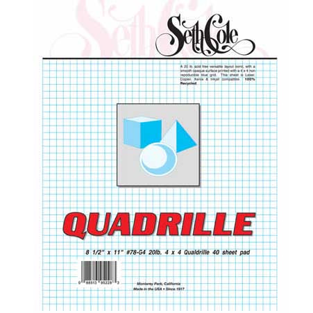 4X4 Quadrille Bond Paper
