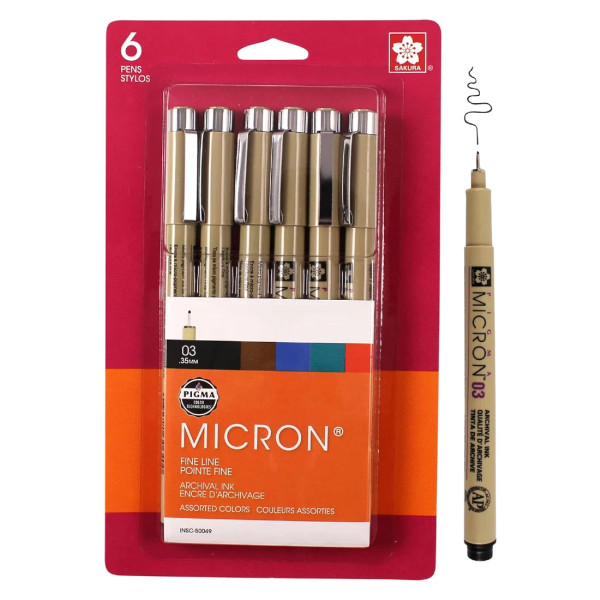 Pigma Micron 6-Pen Sets - Assorted Colors