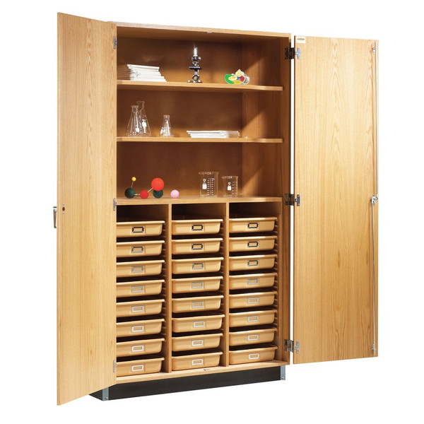 Tote Tray and Shelf Storage Cabinet