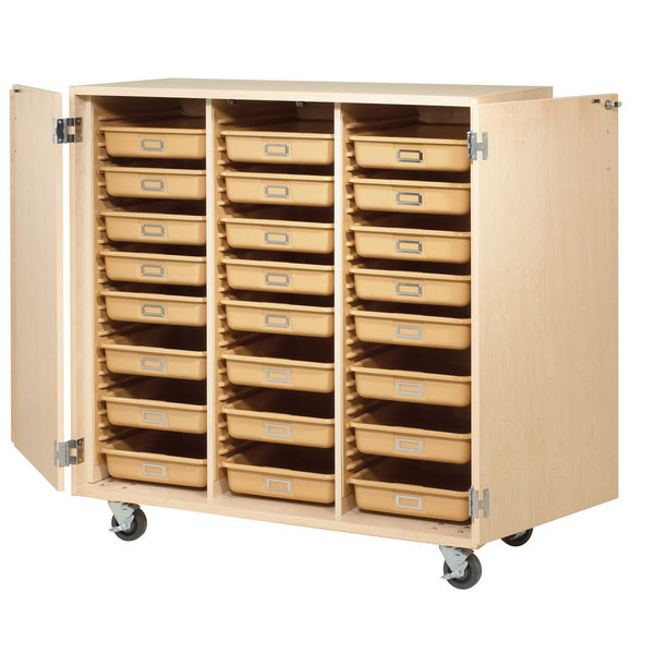 Mobile Tote Tray Supply Cabinet