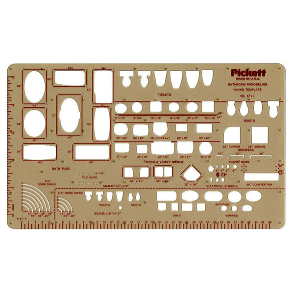 1/8" & 1/4" Scale Bathroom Remodeling Template