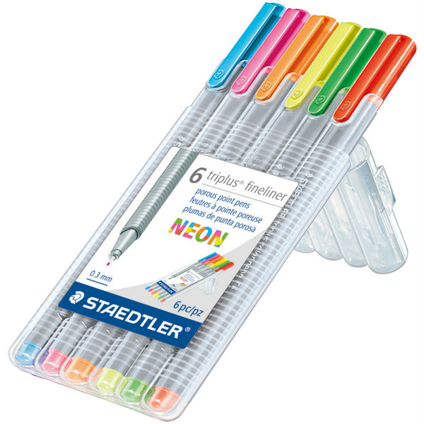 Triplus Fineliner Pens - Set of 6 Neon Colors