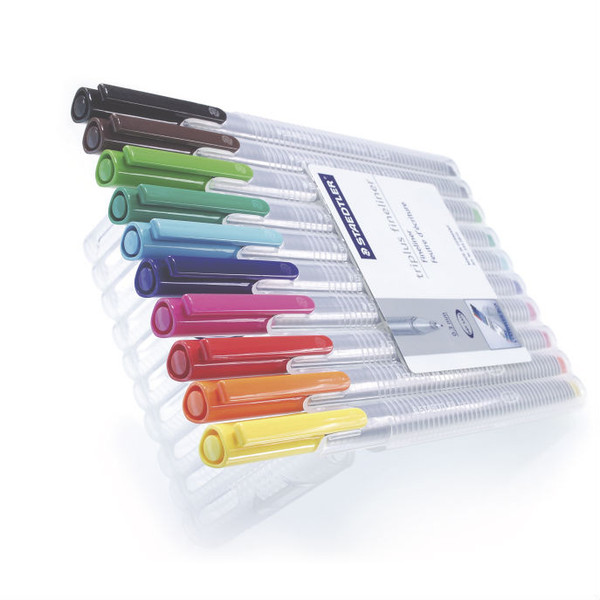 Triplus Fineliner Pens - Set of 10 Colors