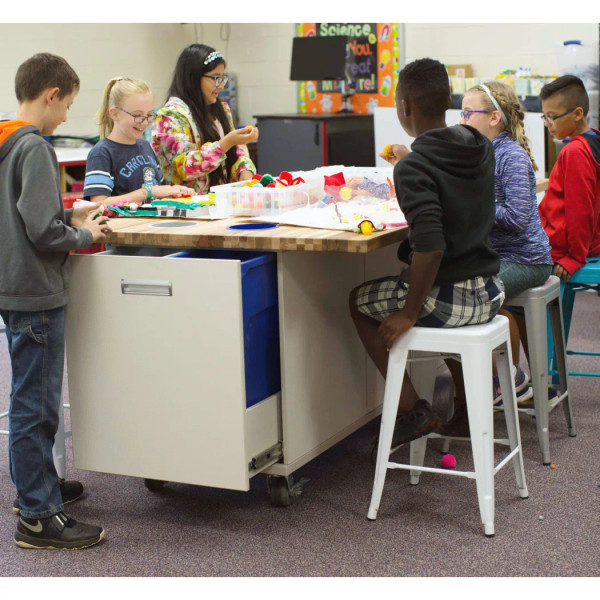 The "Ed" Student Table with Butcher Block Top