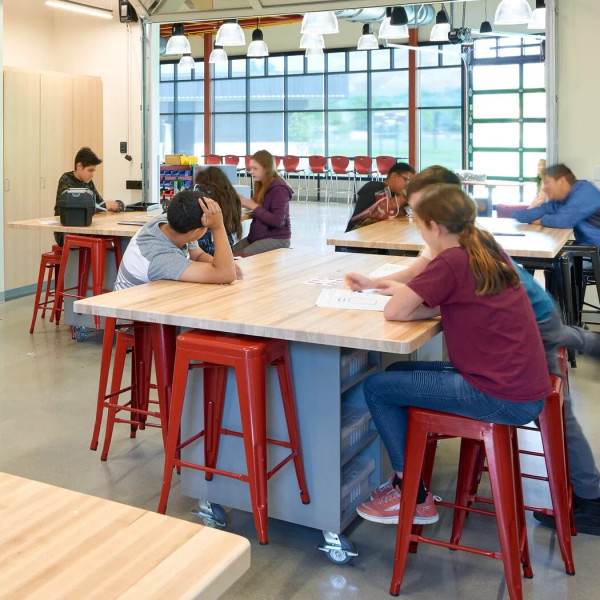The "Ed8" Work Table with Butcher Block Top
