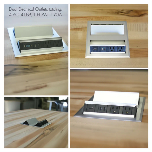 The "Ed8" Work Table with Butcher Block Top