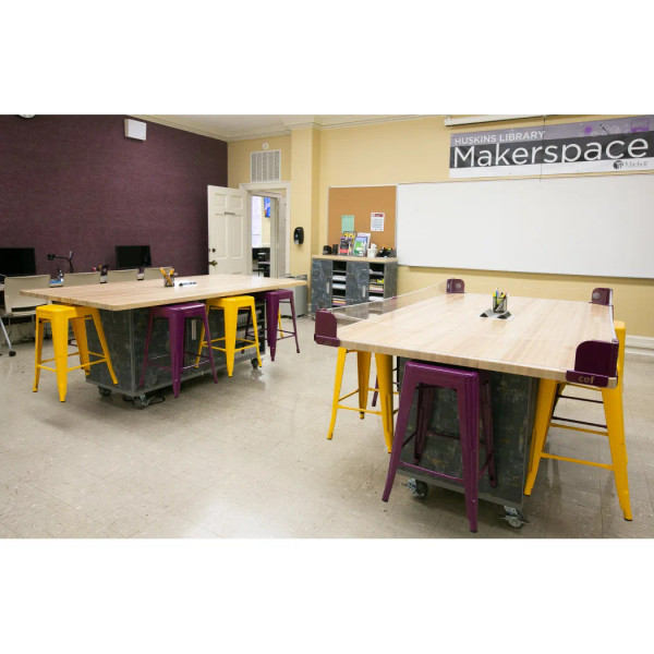 The "Ed8" Work Table with Butcher Block Top