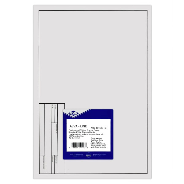 11" x 17" Alva-Line Vellum Paper with Title Block