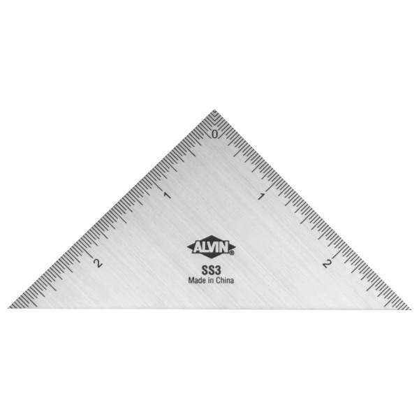 3" Triangle Stainless Steel Ruler