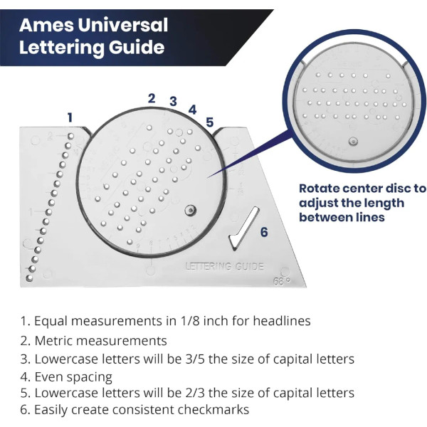 AMES Lettering Guide & Rule