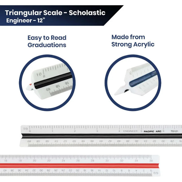 12" Scholastic Color-Coded Engineer Scale