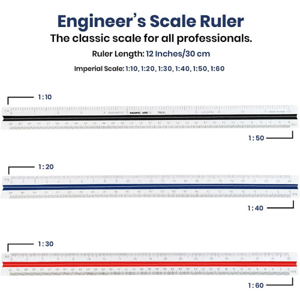 12" Scholastic Color-Coded Engineer Scale