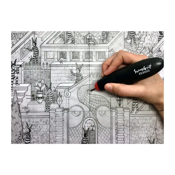 Sumo Grip Electric Eraser in use