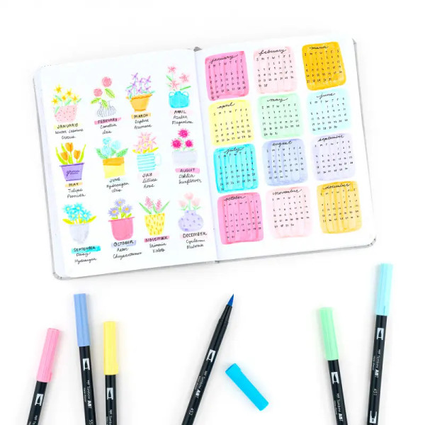 Dual Brush 10-Pen Set - Pastel Colors