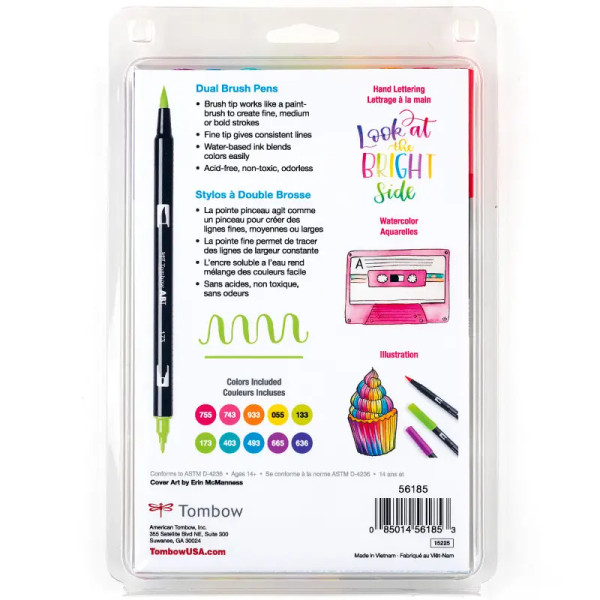 Dual Brush 10-Pen Set - Bright Colors
