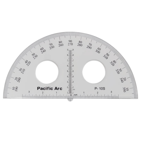 10" Semi-Circle Protractor with Circle Cutout