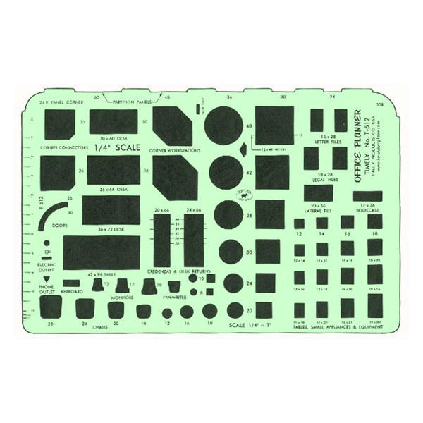 1/4" Scale Office Planner Template-1764372953