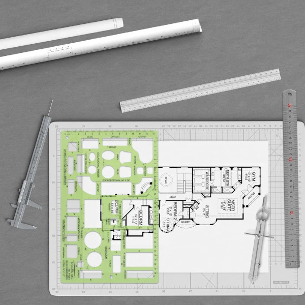 1/4" Scale House Furnishings Template