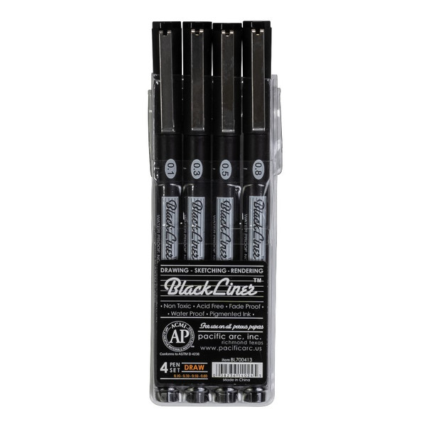 Blackliner Fineliners 4-Pen Set - Draw