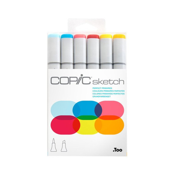 Sketch Marker 6-Color Set - Perfect Primaries