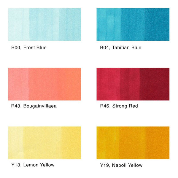 Sketch Marker 6-Color Set - Perfect Primaries