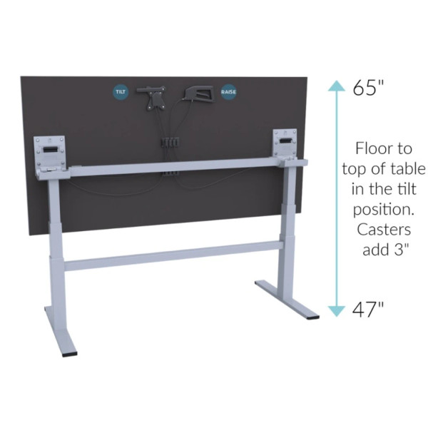 HATT Height-Adjustable Collaboration Tilt Table - Dry Erase Surface