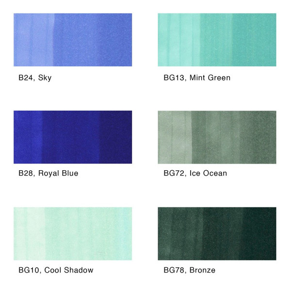 Sketch Marker 6-Color Set - Sea Sky