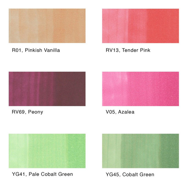 Sketch Marker 6-Color Set - Floral Favorites 1