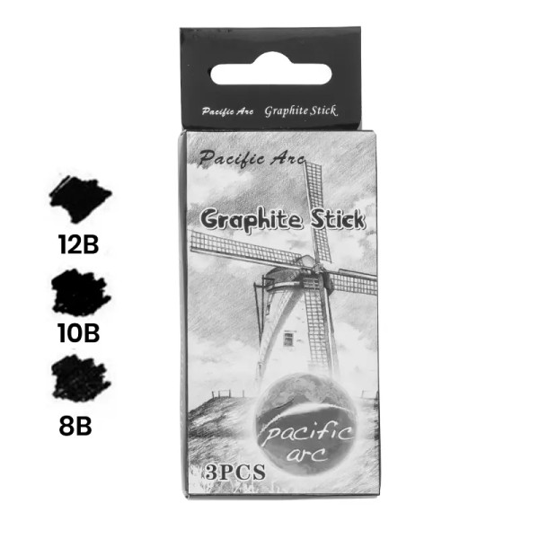 Soft Graphite Stick Set (12B, 10B, 8B)