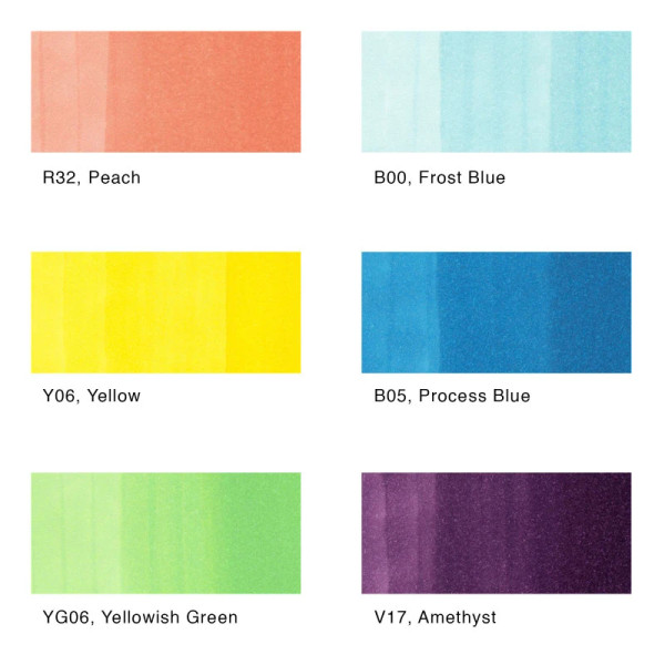 Ciao Marker 6 Color Set - Brights