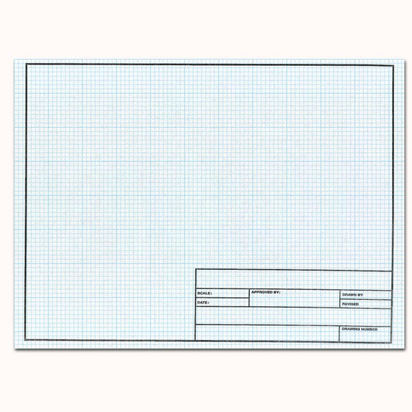 12 x 18 1000HTS-8 Vellum 8x8 Grid with Title Block - 500 Sheets