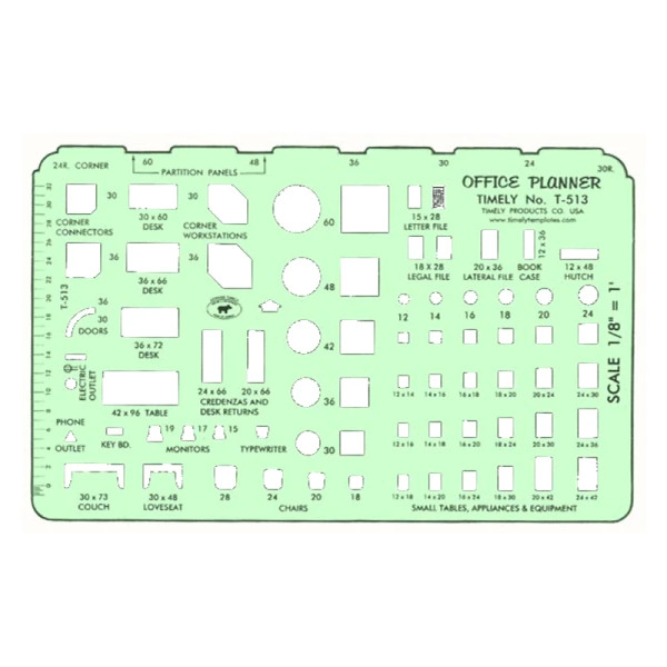 1/8" Scale Office Planner Template-1764682156