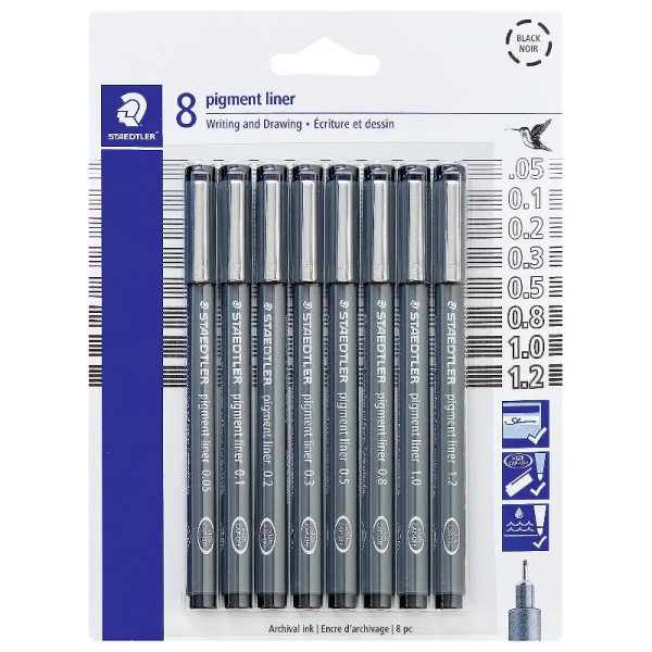 Pigment Liners - Set of 8 Pens