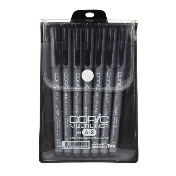 Multiliner Black 7-Pen Set A