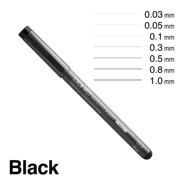 Multiliner Black 7-Pen Set A
