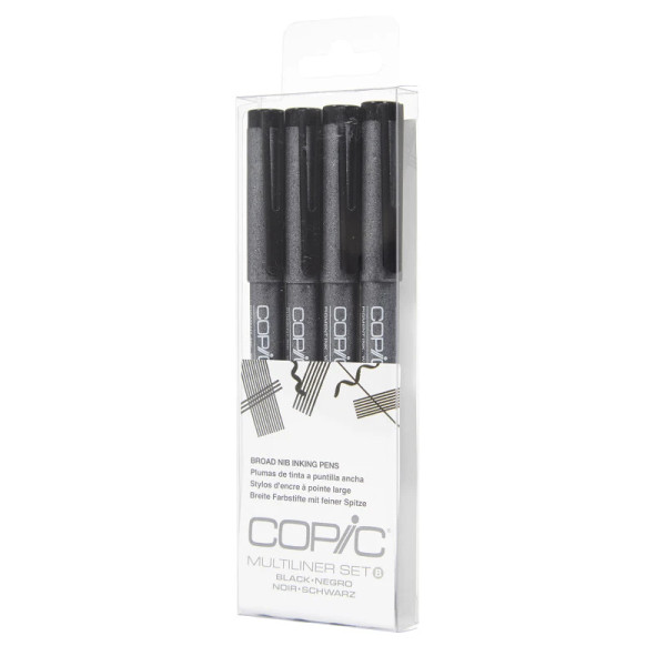 Multiliner Black 4-Pen Set - BROAD