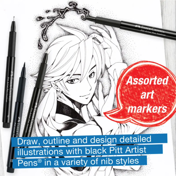 PITT Artist Black Pens 4-Pen Set - Manga