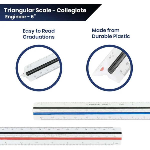 6" Color-Coded Engineer Scale