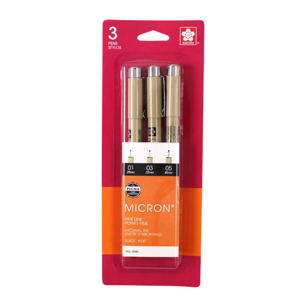 Pigma Micron 3-Pen Set - Black
